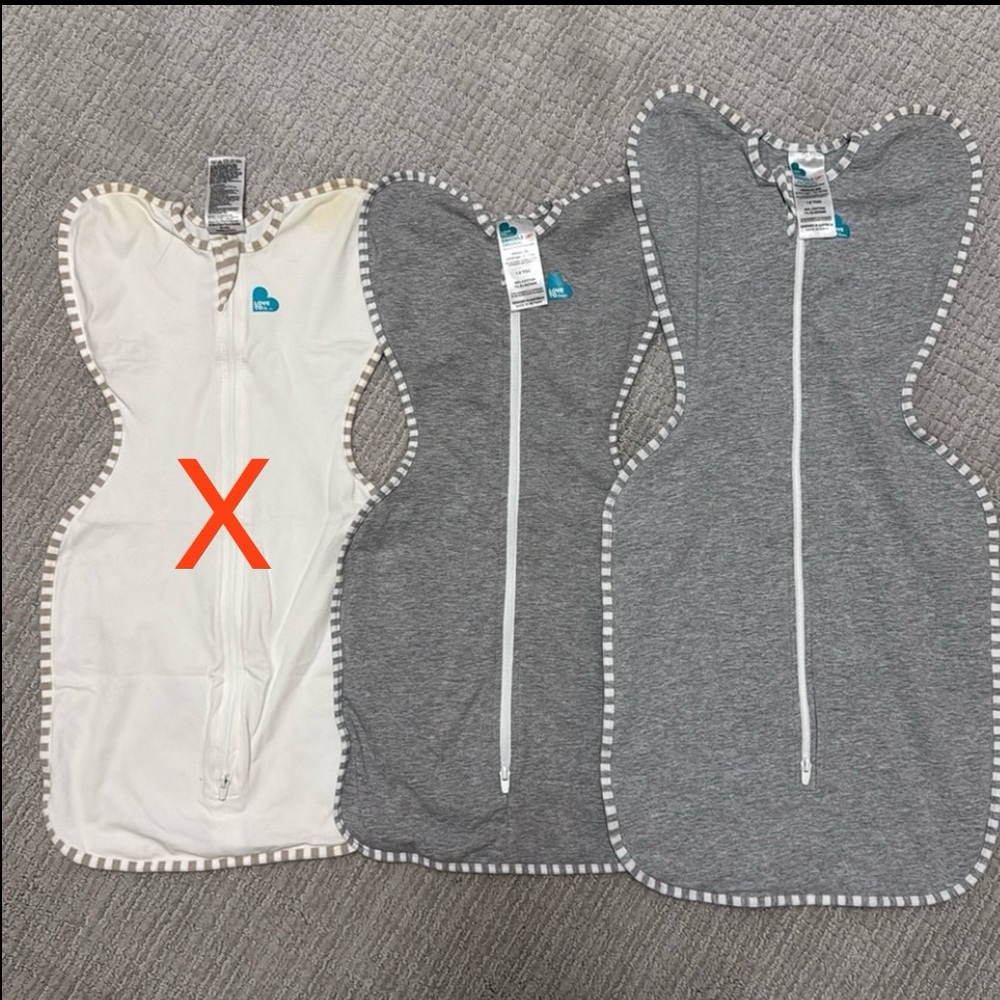 Love to Dream swaddles 1.0 TOG Small and medium- grey bundle